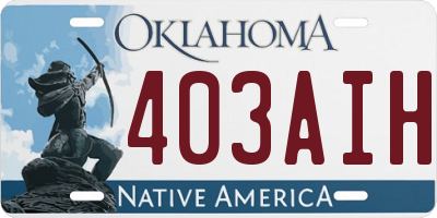 OK license plate 403AIH