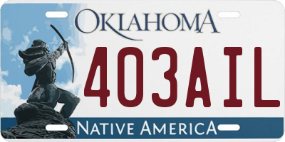 OK license plate 403AIL