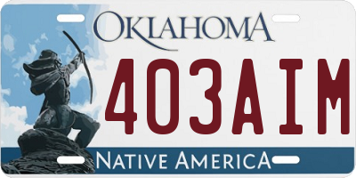 OK license plate 403AIM