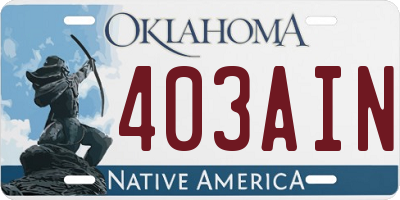 OK license plate 403AIN