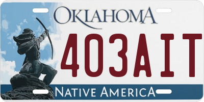 OK license plate 403AIT