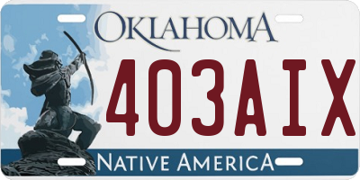 OK license plate 403AIX