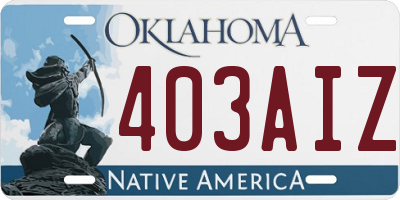 OK license plate 403AIZ