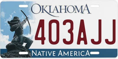 OK license plate 403AJJ