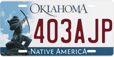 OK license plate 403AJP