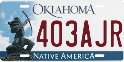 OK license plate 403AJR