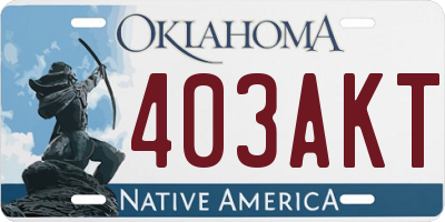 OK license plate 403AKT