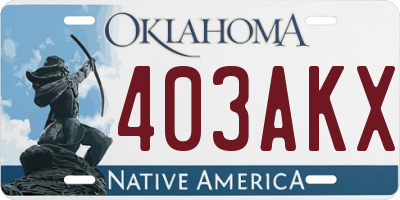 OK license plate 403AKX