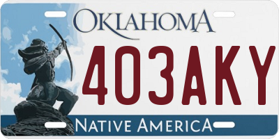 OK license plate 403AKY