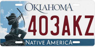 OK license plate 403AKZ