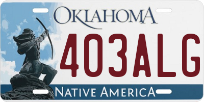 OK license plate 403ALG