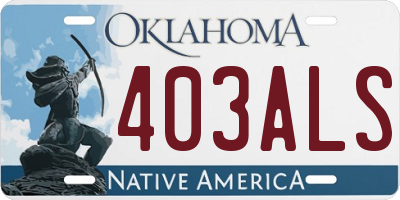 OK license plate 403ALS