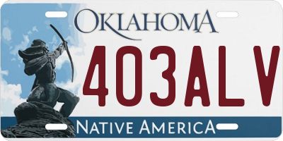 OK license plate 403ALV