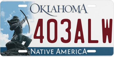 OK license plate 403ALW