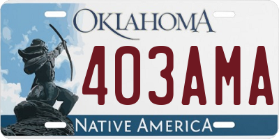OK license plate 403AMA