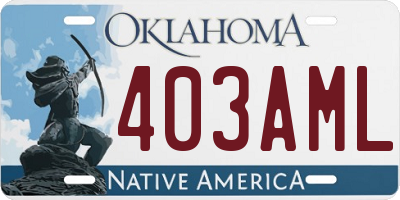 OK license plate 403AML