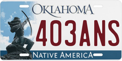 OK license plate 403ANS