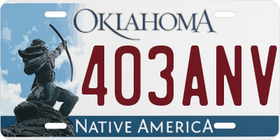 OK license plate 403ANV