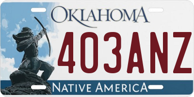 OK license plate 403ANZ