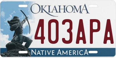 OK license plate 403APA