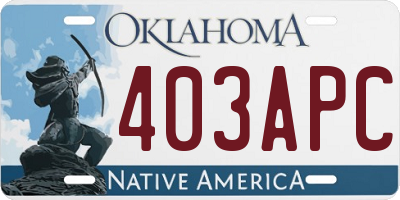 OK license plate 403APC