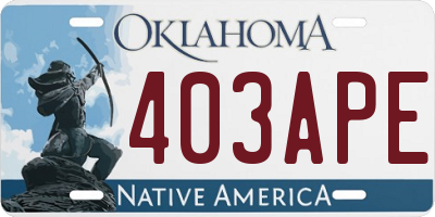 OK license plate 403APE