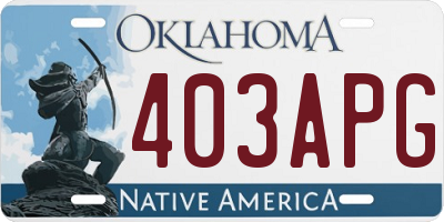 OK license plate 403APG