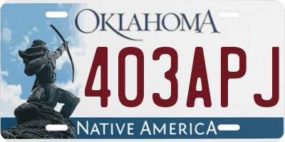 OK license plate 403APJ