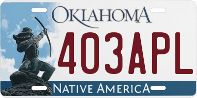 OK license plate 403APL