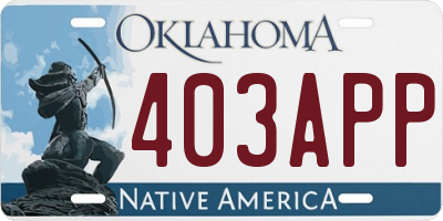 OK license plate 403APP