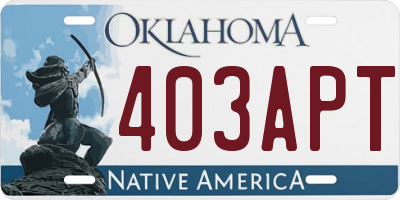 OK license plate 403APT