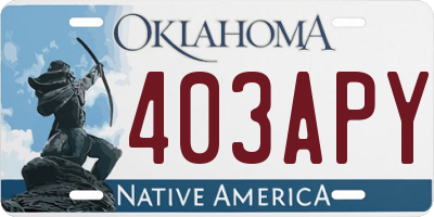 OK license plate 403APY