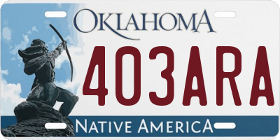 OK license plate 403ARA