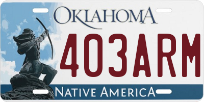 OK license plate 403ARM