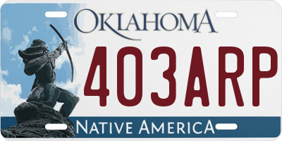 OK license plate 403ARP