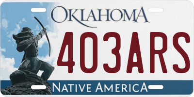 OK license plate 403ARS