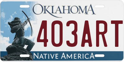 OK license plate 403ART