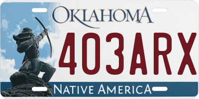 OK license plate 403ARX
