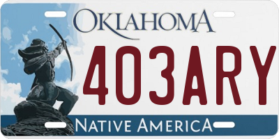 OK license plate 403ARY