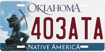 OK license plate 403ATA