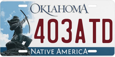 OK license plate 403ATD