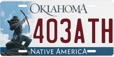 OK license plate 403ATH