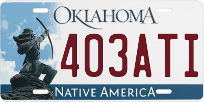 OK license plate 403ATI