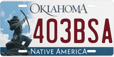 OK license plate 403BSA