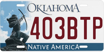 OK license plate 403BTP