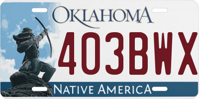 OK license plate 403BWX