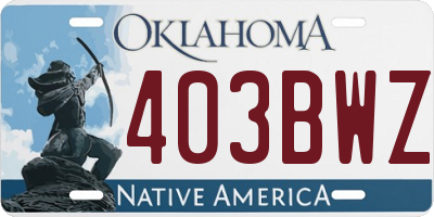 OK license plate 403BWZ