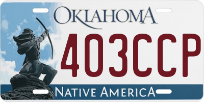 OK license plate 403CCP