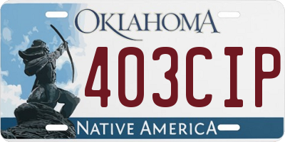 OK license plate 403CIP