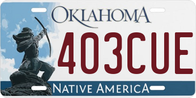 OK license plate 403CUE